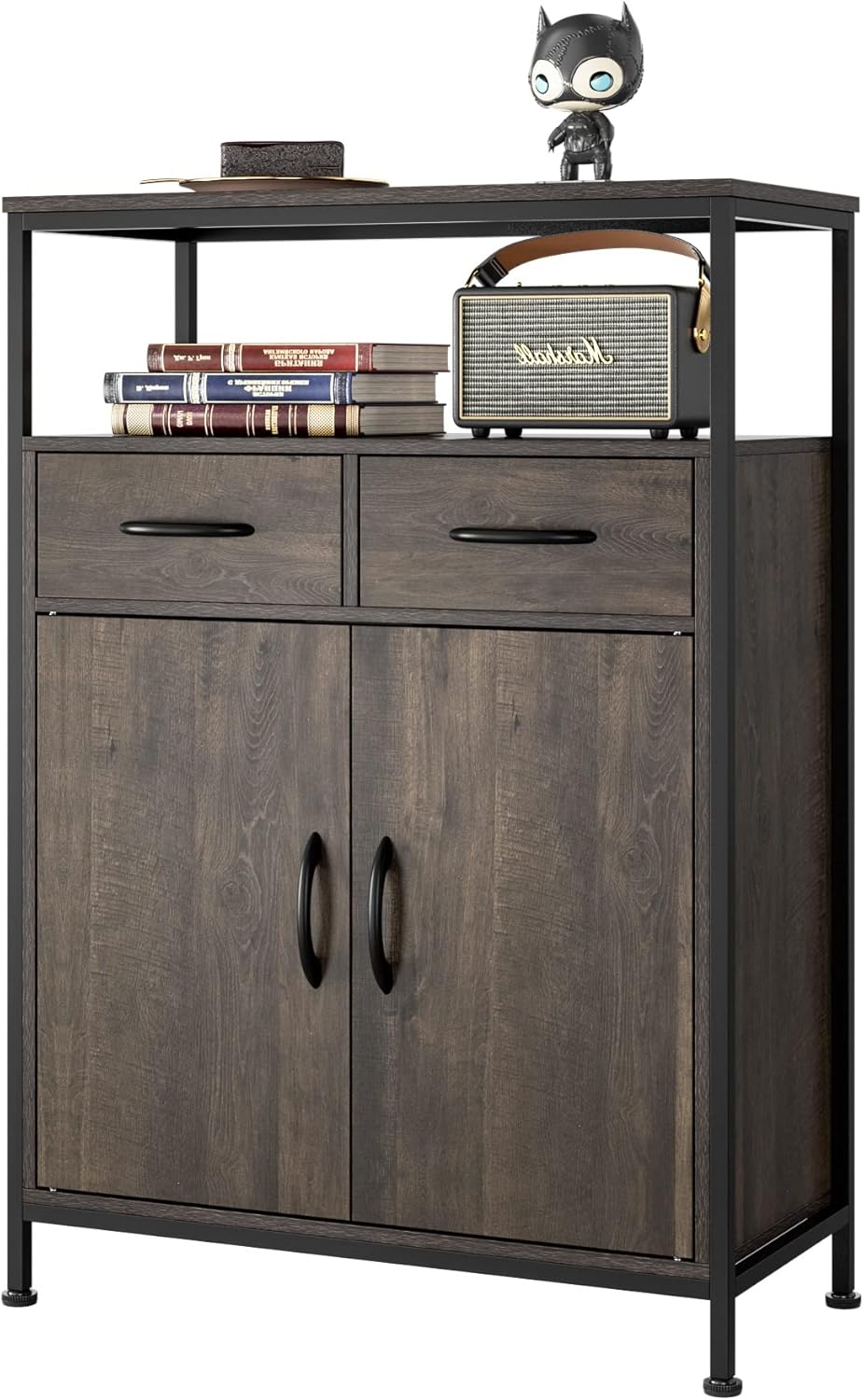 Industrial Storage Cabinet with Fabric Drawers and Doors E9616