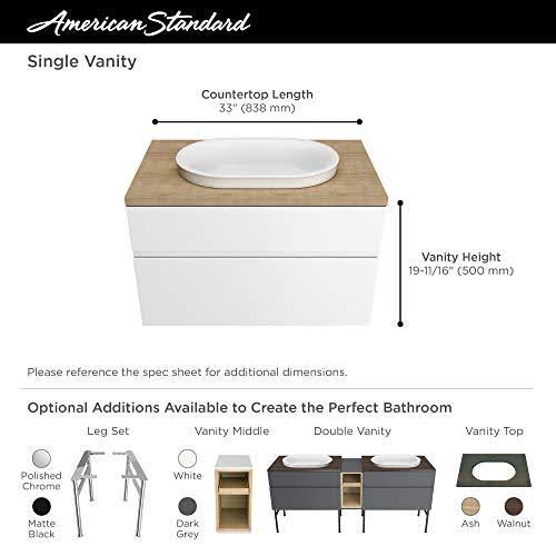 33 in. Above Counter Sink Top with Single Faucet Hole in Walnut N1564