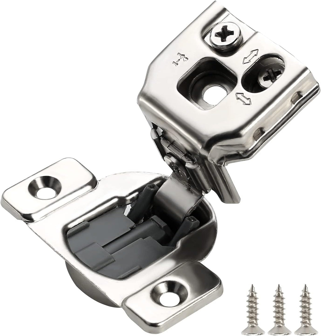 10 Pack 1/2 Inch Soft Close Cabinet Hinges Nickel Plated with Screws T922799