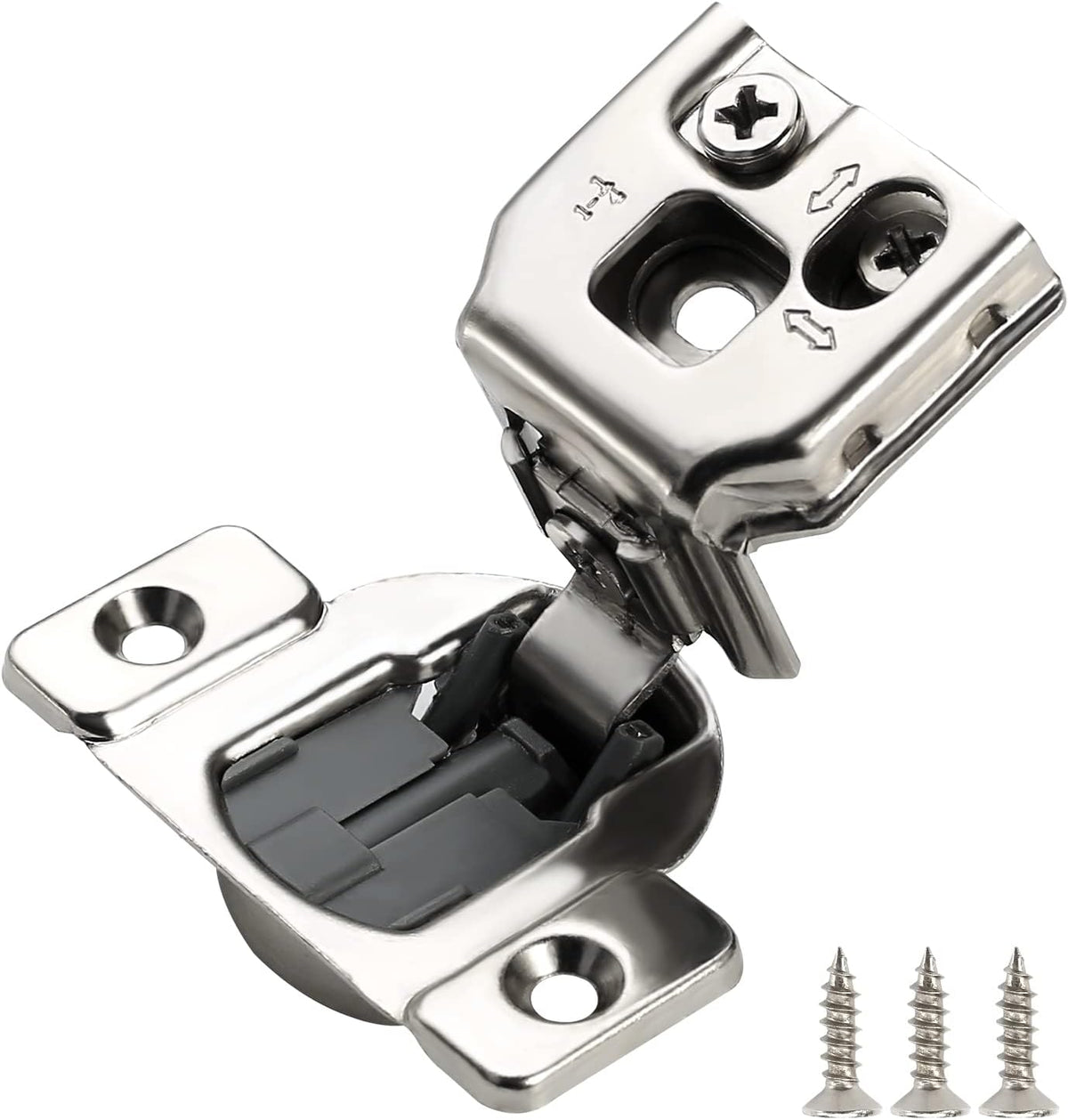 10 Pack 1/2 Inch Soft Close Cabinet Hinges Nickel Plated with Screws T922799
