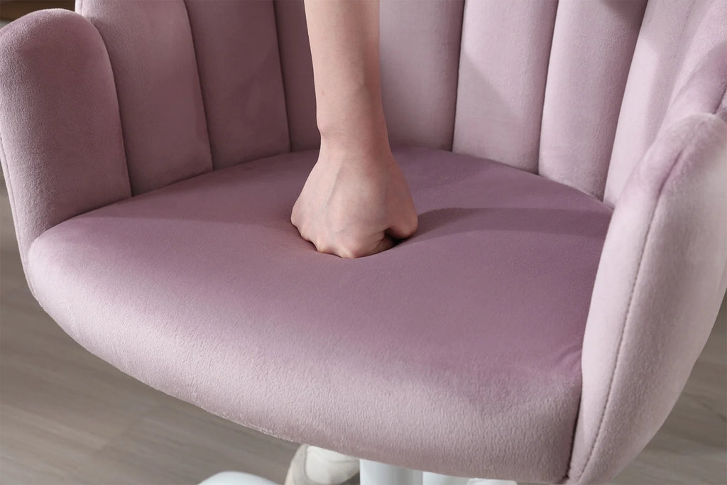 Purple Velvet Adjustable Kids Swivel Chair E675769