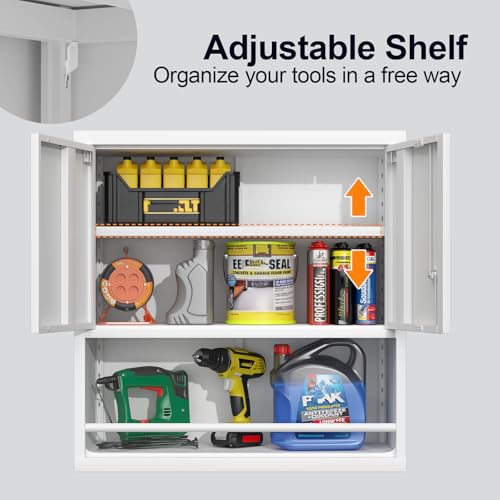 Metal Garage Storage Cabinet with Wheels and Adjustable Shelves D994246