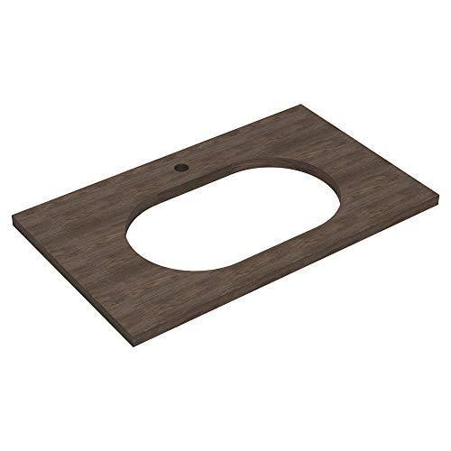 33 in. Above Counter Sink Top with Single Faucet Hole in Walnut N1564