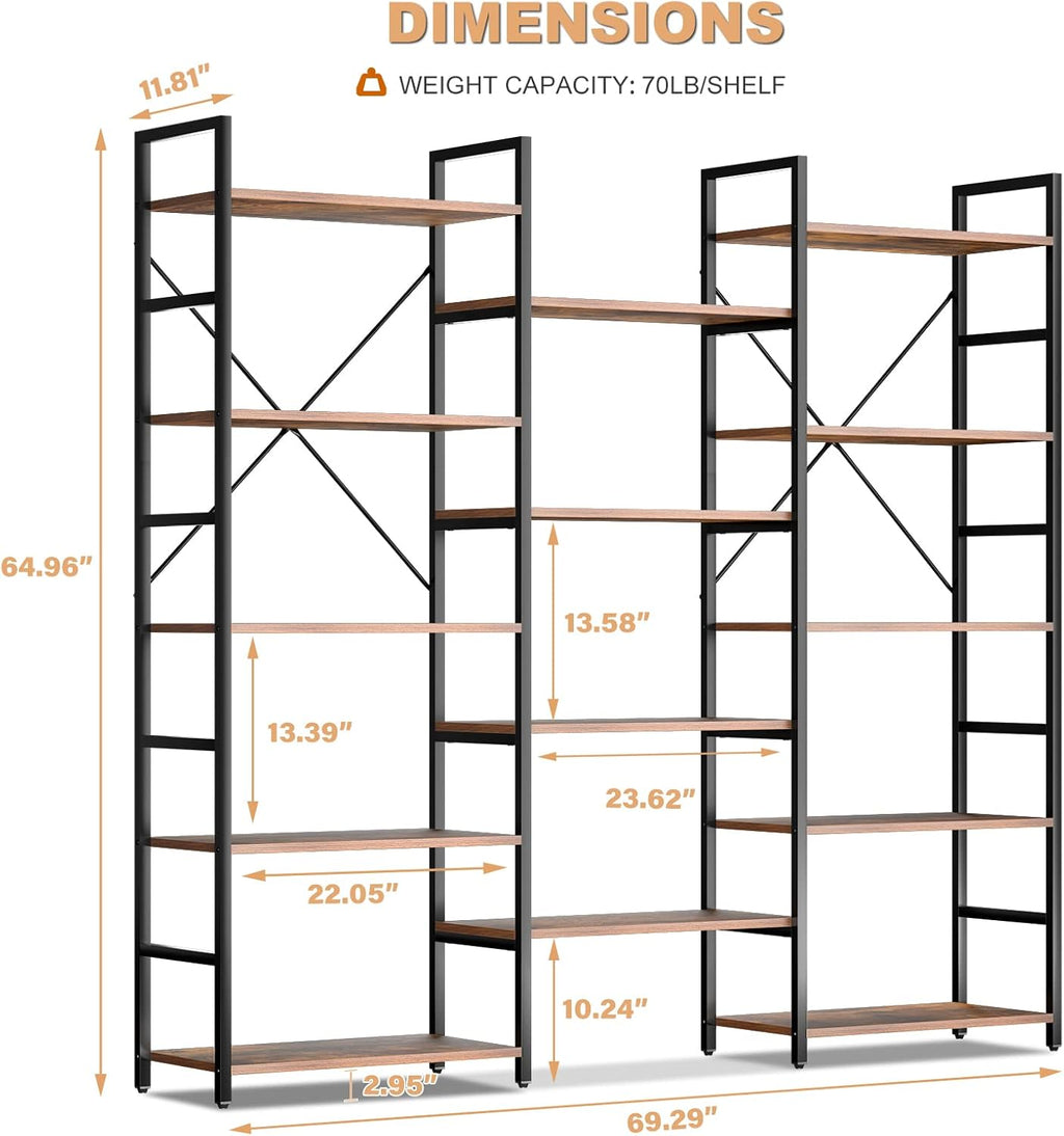 5-Tier Wood and Metal Bookshelf with Cabinet Z6493