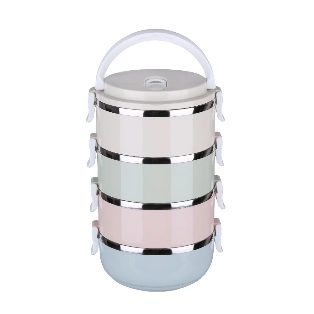 Set de tazones de Viaje Bento de Acero Inoxidable de 4 Niveles I45158