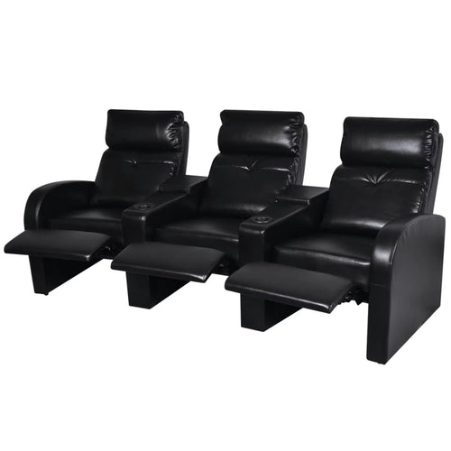 3-Seater Bonded Leather Recliner Sofa with Cup Holder D2840