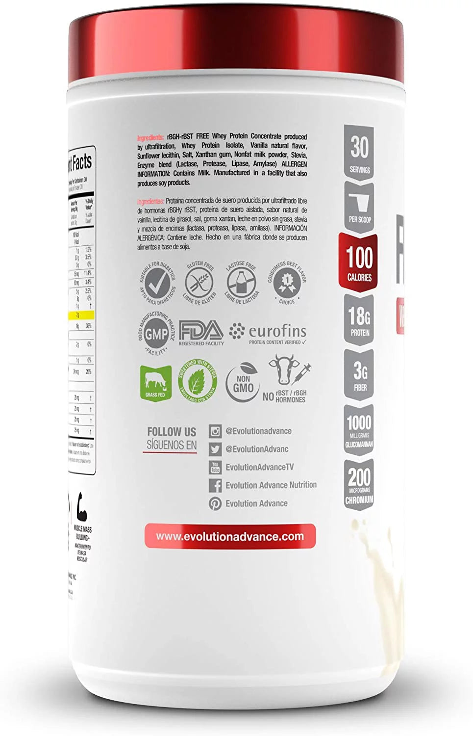 Whey Protein Powder 2 Pounds Vanilla T213