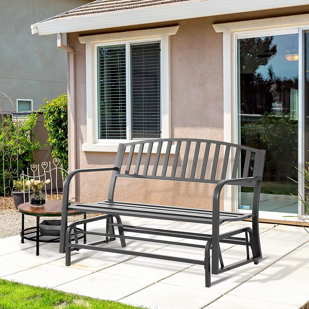 Black Patio Glider Bench E236110