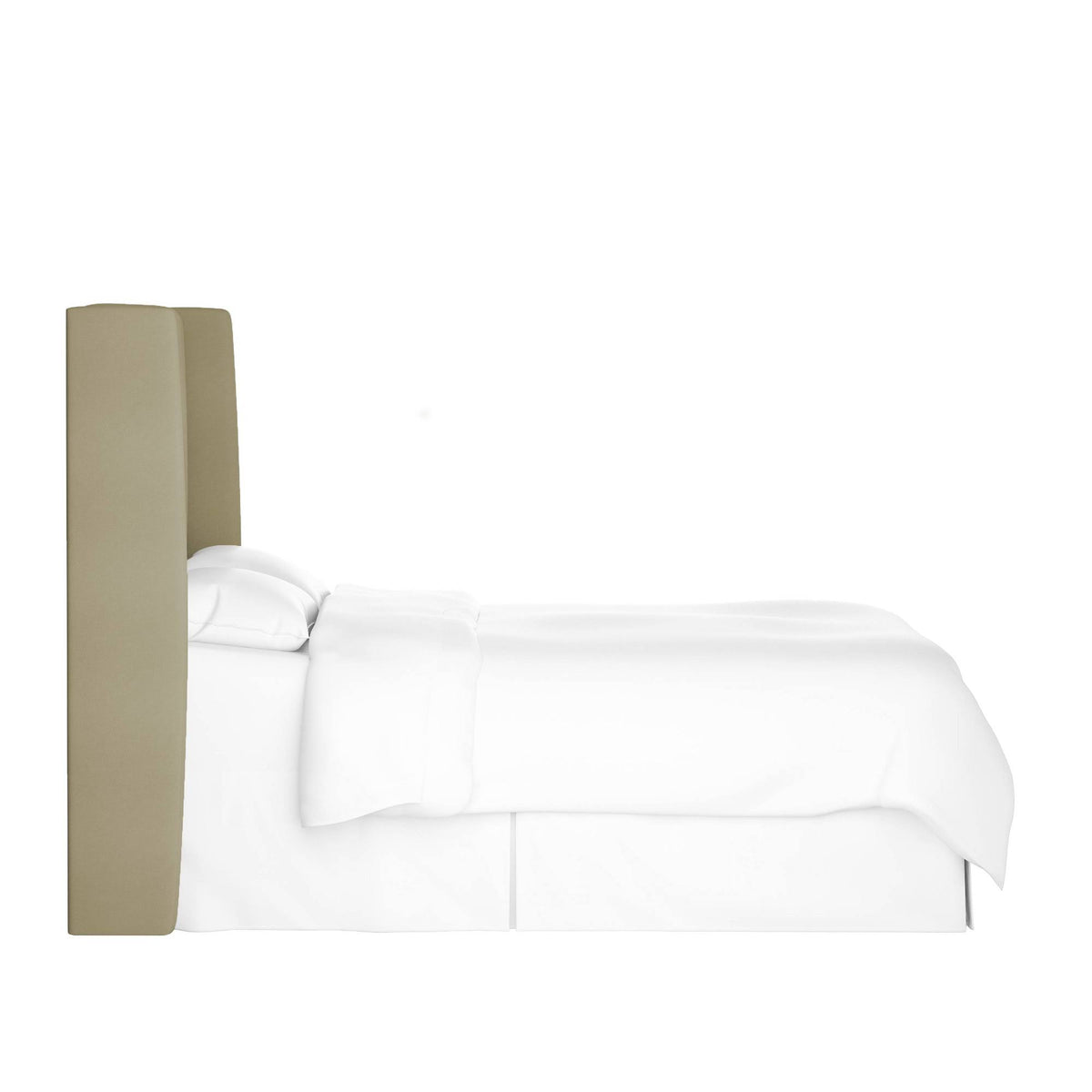 California King Tan Velvet Wingback Headboard V475817