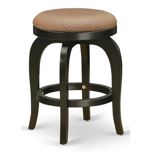 24" Wood Swivel Backless Bar Stool Set of 2 J119