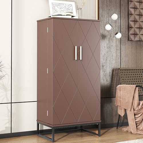 White Freestanding Kitchen Pantry Storage Cabinet with Adjustable Shelves K399
