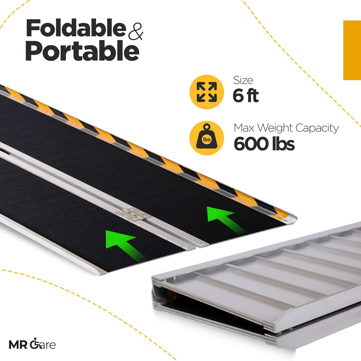 Portable Lightweight Foldable Wheelchair Ramp with Handle 4FT H259