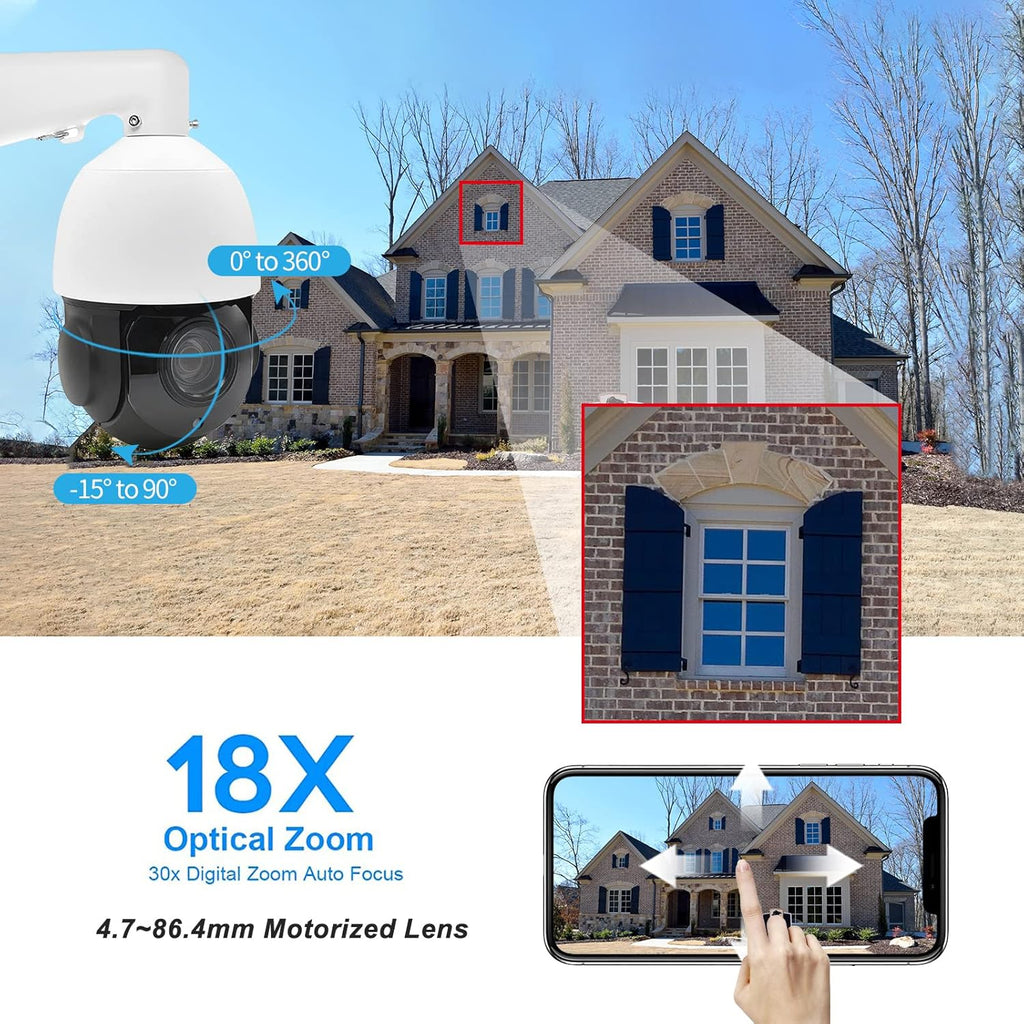 8MP Outdoor PTZ IP Camera with 4.7~84.6mm Motorized Lens Z611