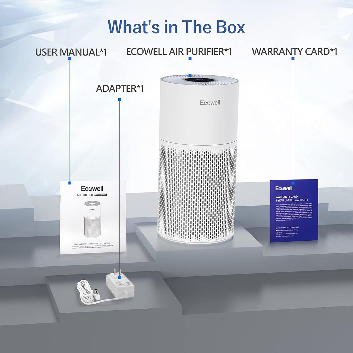 H13 True HEPA Air Purifier with Auto Sensor, White E85533