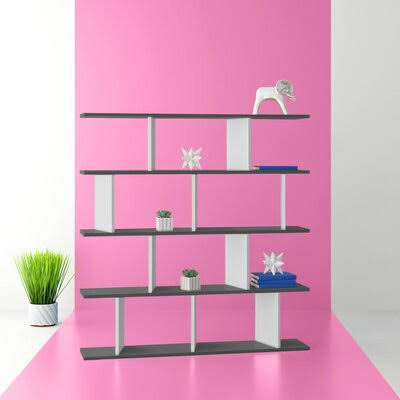 Light Gray/White Geometric Bookcase X814803