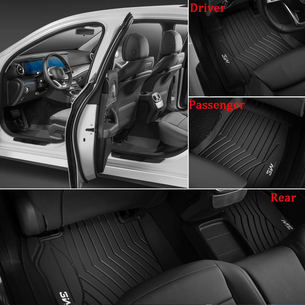 TPE All Weather Custom Fit Floor Mats Black Full Set Q1262
