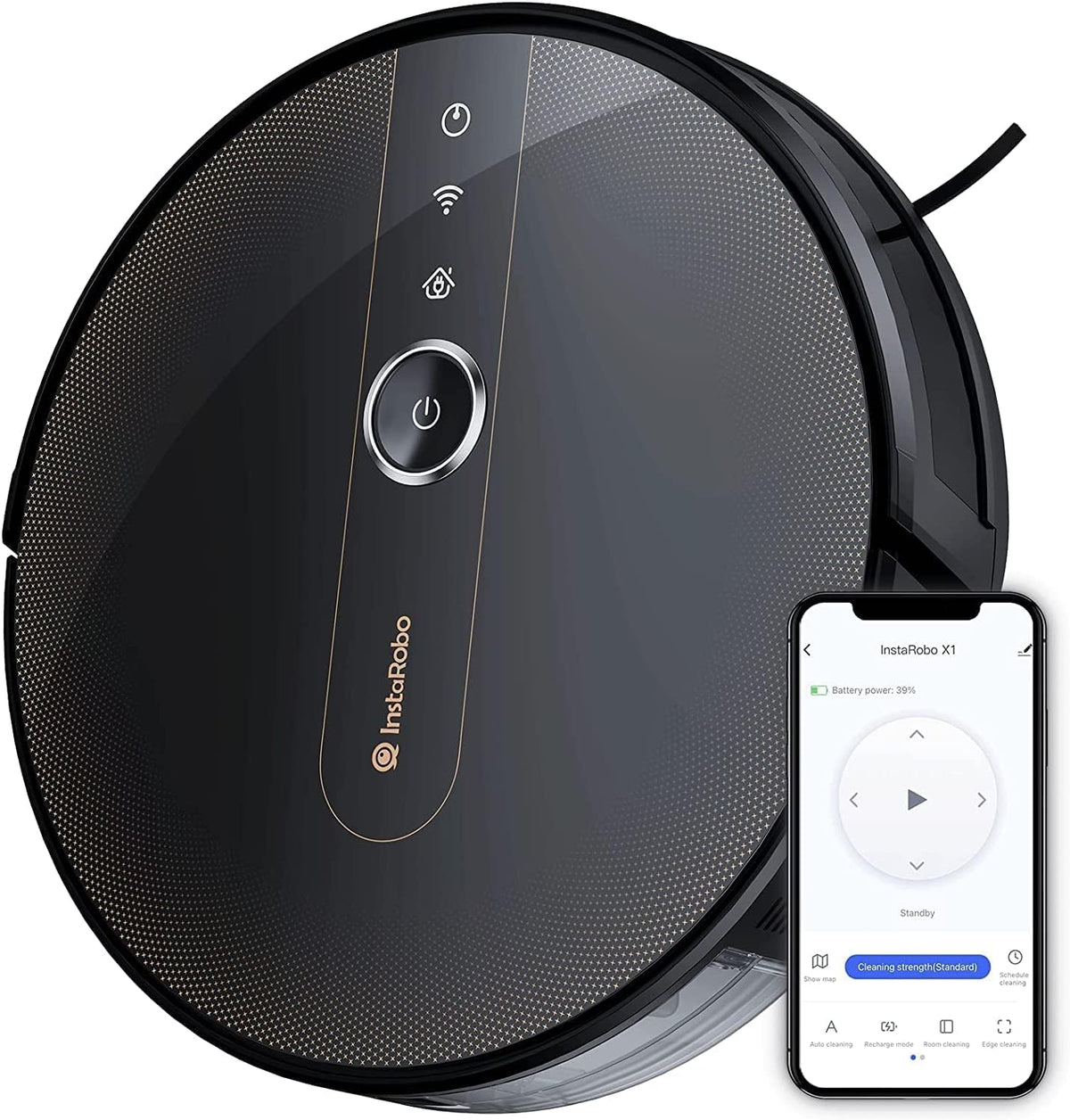 Black Robot Vacuum and Mop, 2000Pa Q42280