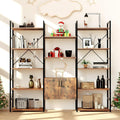 5-Tier Wood and Metal Bookshelf with Cabinet Z6493