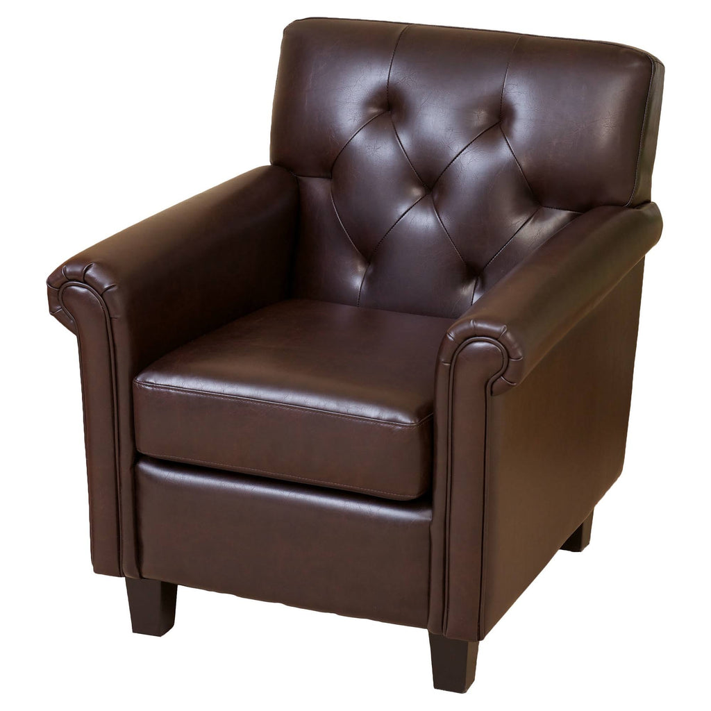Brown Tufted Leather Club Chair H70662