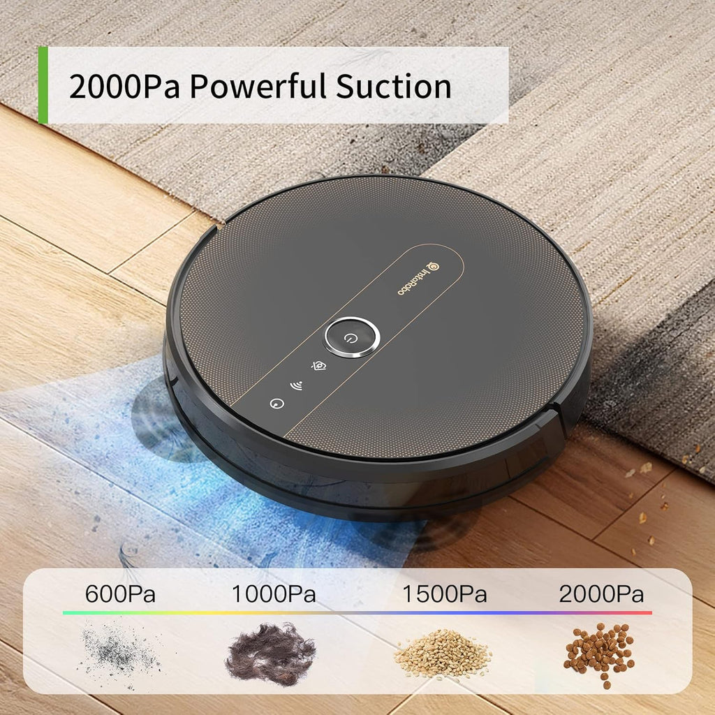 Black Robot Vacuum and Mop, 2000Pa Q42280