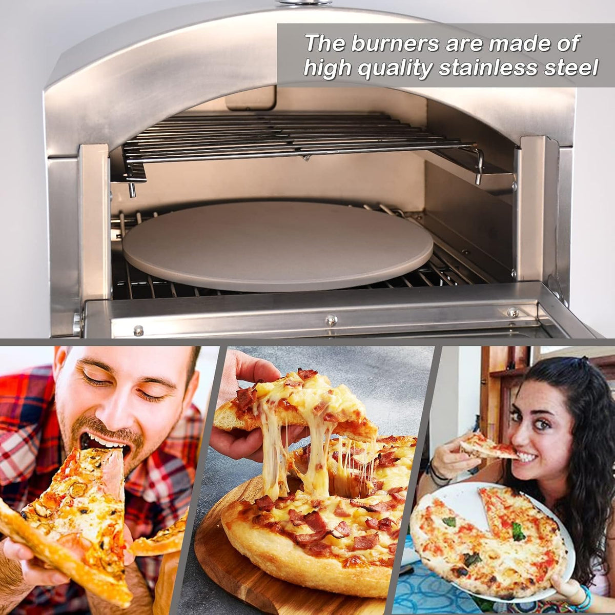 Portable Propane Outdoor Pizza Oven with 14in Pizza Stone W53359