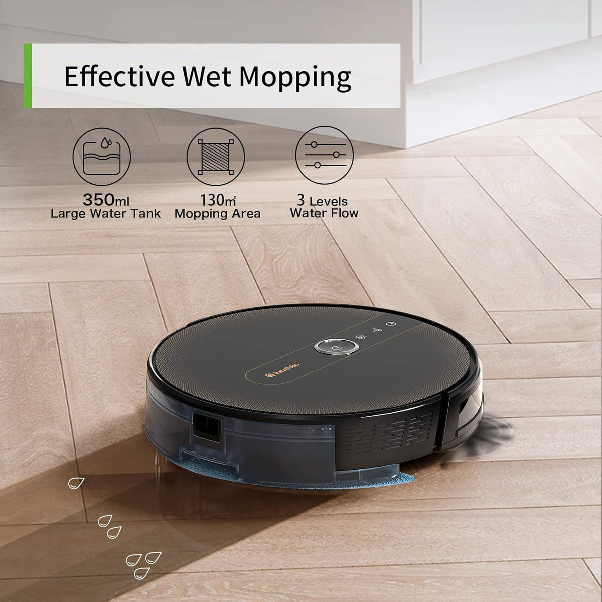 Black Robot Vacuum and Mop, 2000Pa Q42280