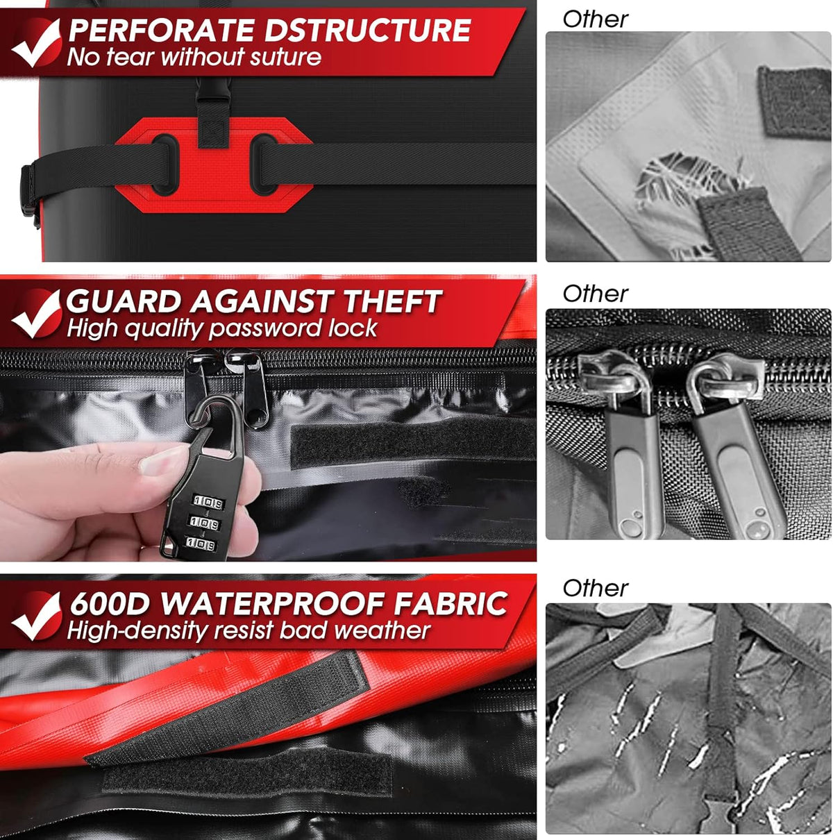 20 Cubic Feet Waterproof Rooftop Cargo Carrier Bag P5033