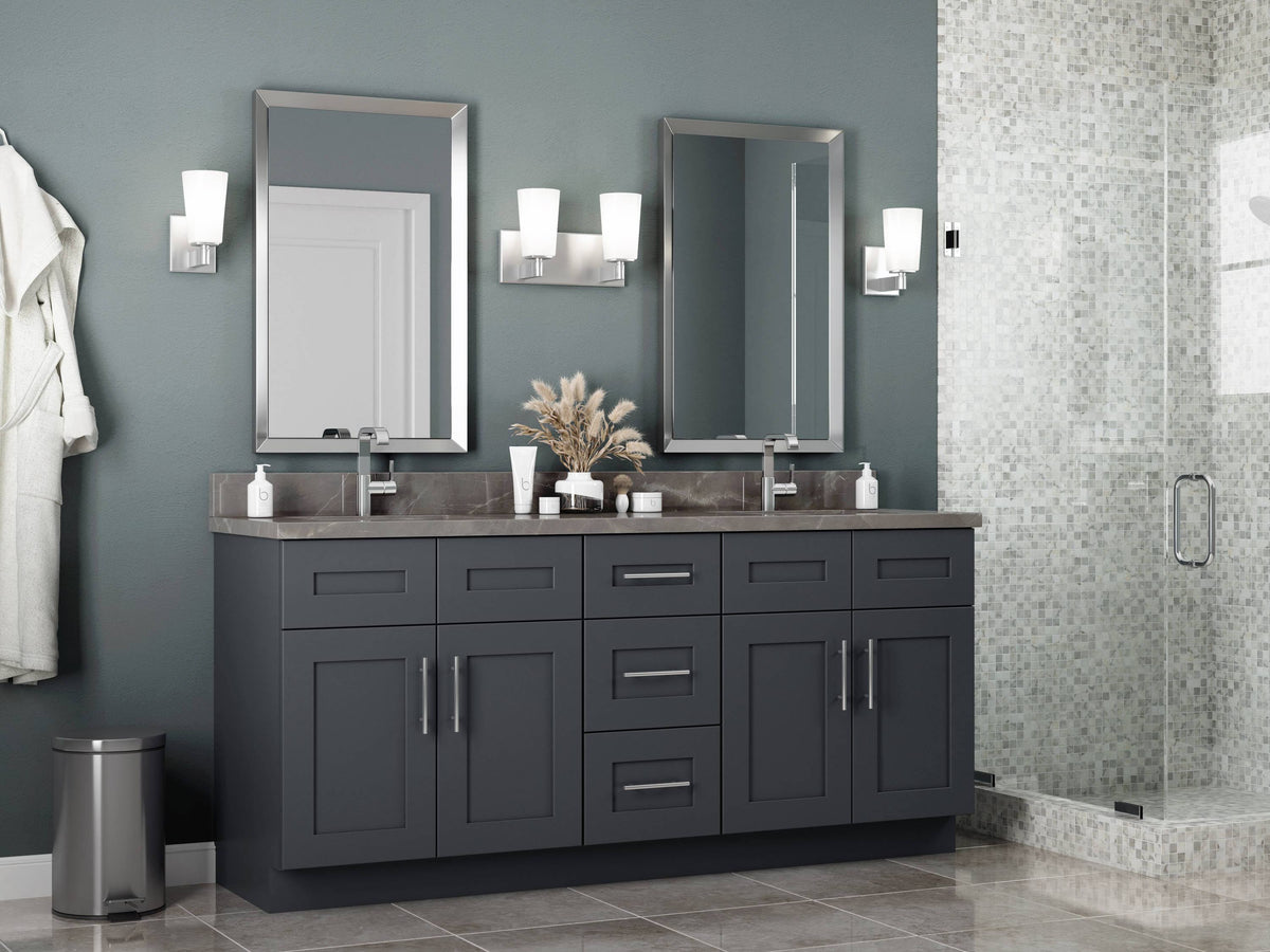 27-in W x 34.5-in H x 24-in D Deep Onyx Painted Sink Base Cabinet G53911