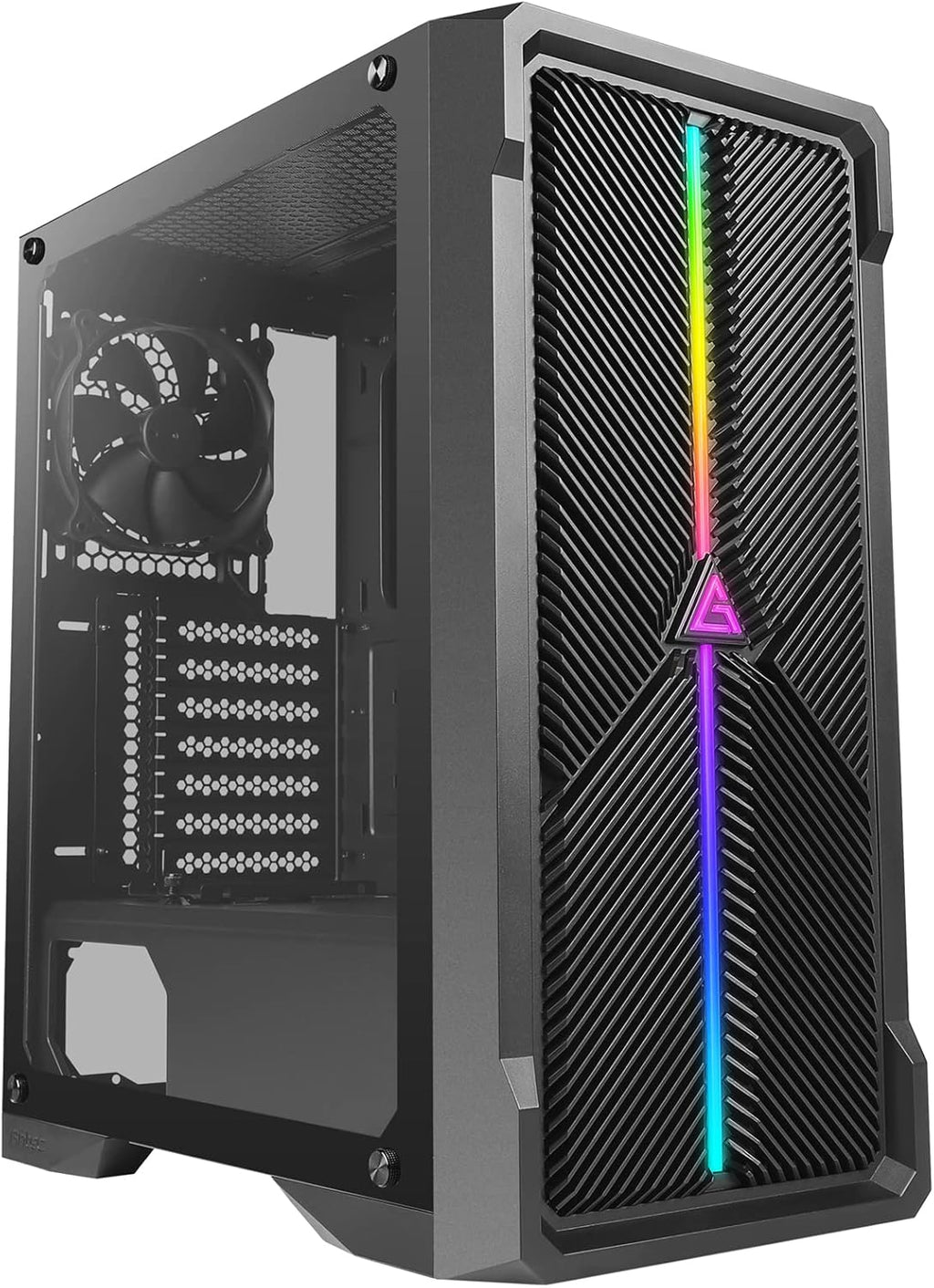Black Mid Tower ATX Gaming Case with 3x120mm ARGB Fans F759