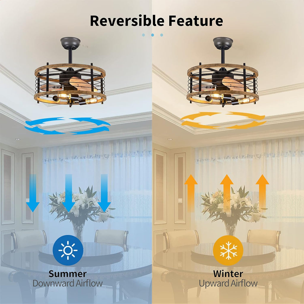20-inch Caged Ceiling Fan with Light X72581