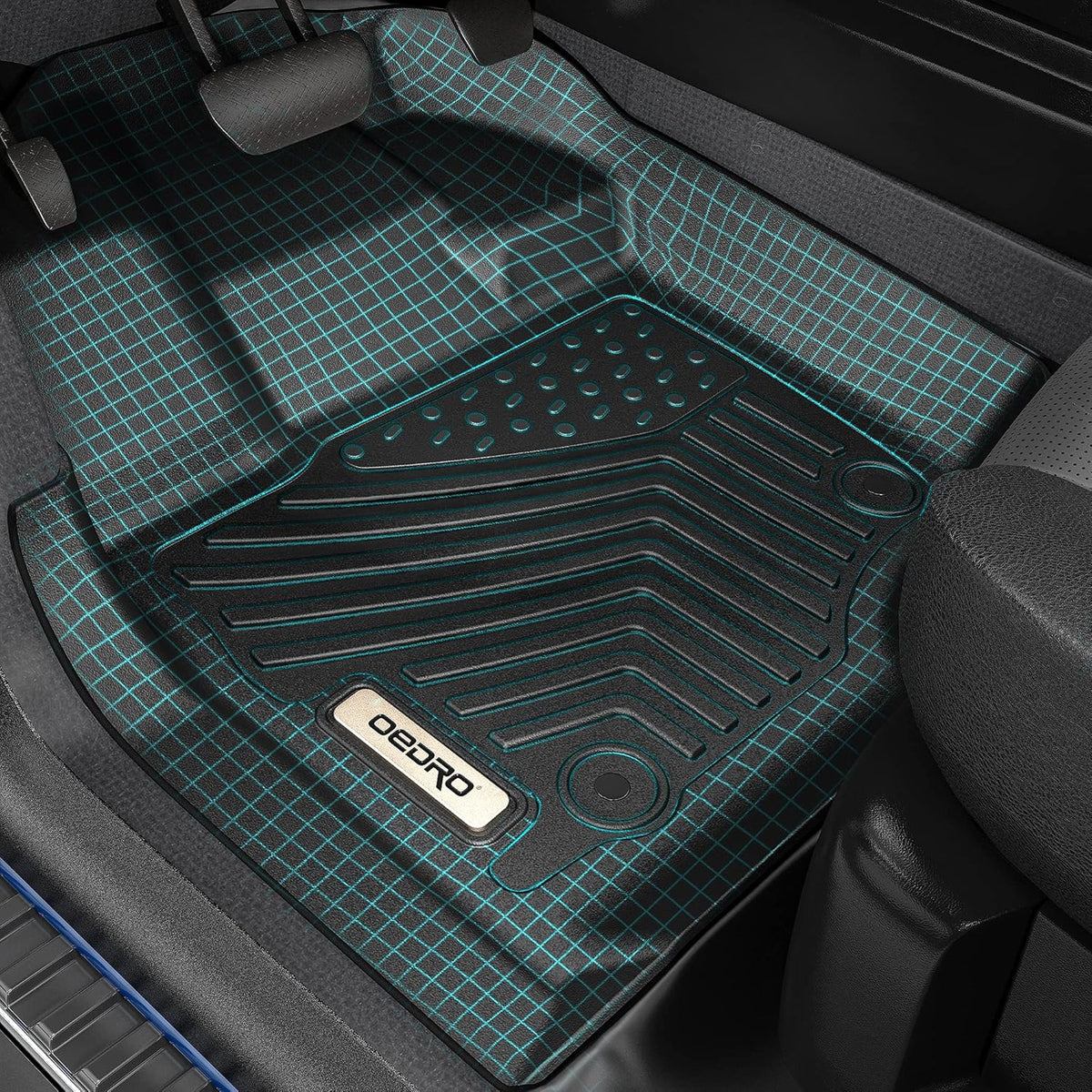 Black 2 Row TPE Floor Mats H1455