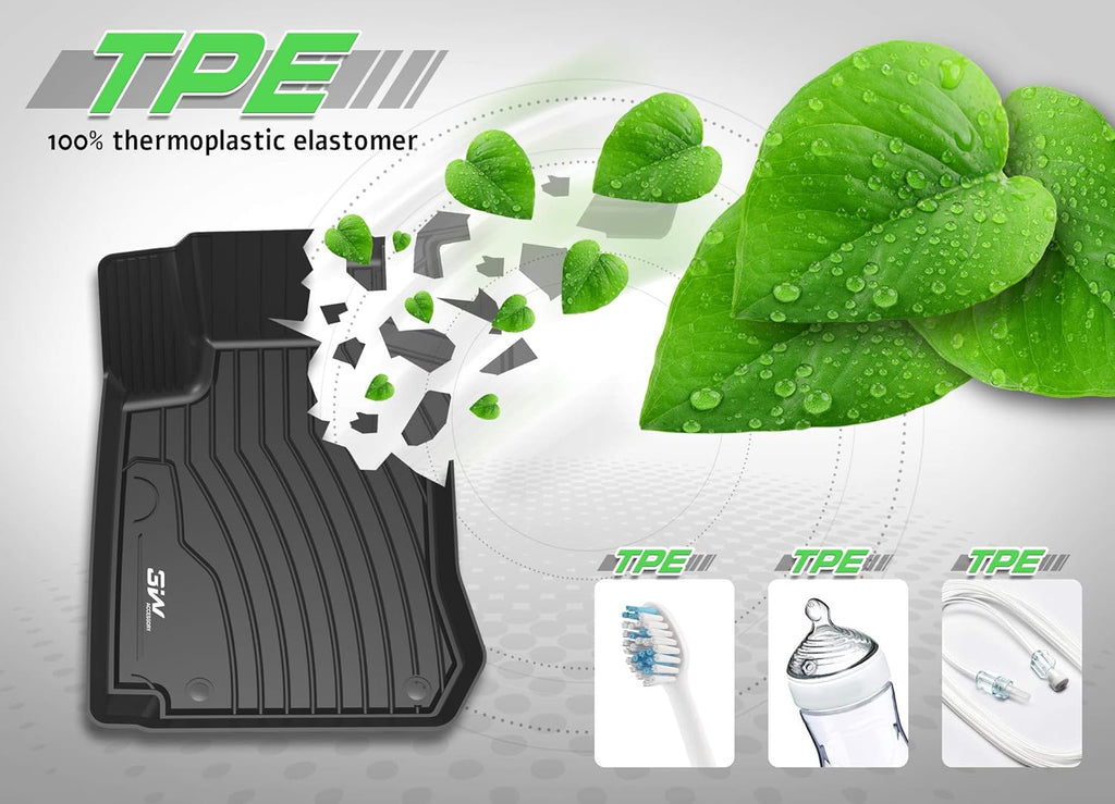 TPE All Weather Custom Fit Floor Mats Black Full Set Q1262