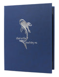 6 View Book Style Casebound Menu, 4¼ x 14, Dark Blue Plush J44028