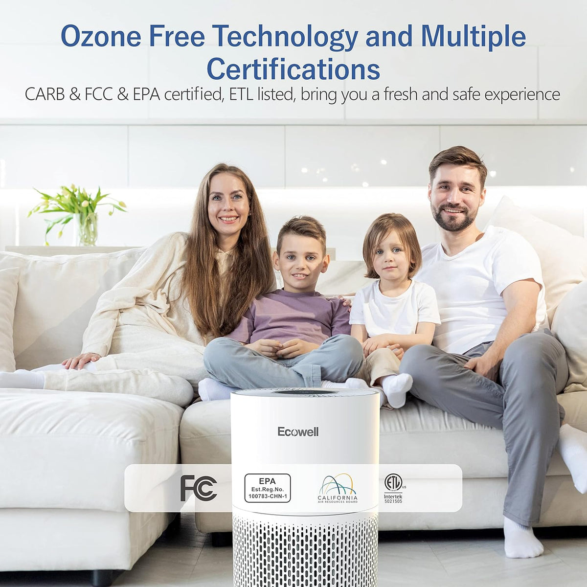H13 True HEPA Air Purifier with Auto Sensor, White E85533