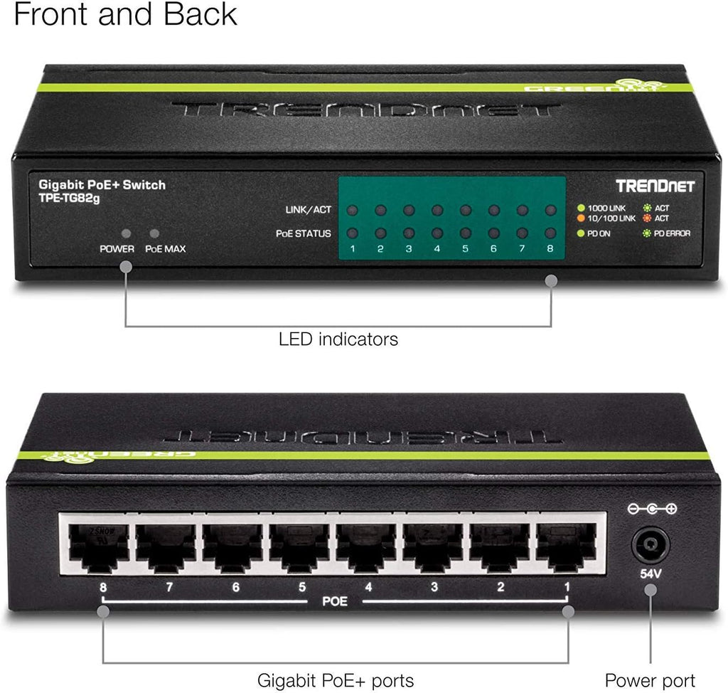 8-Port Gigabit PoE+ Switch P591324
