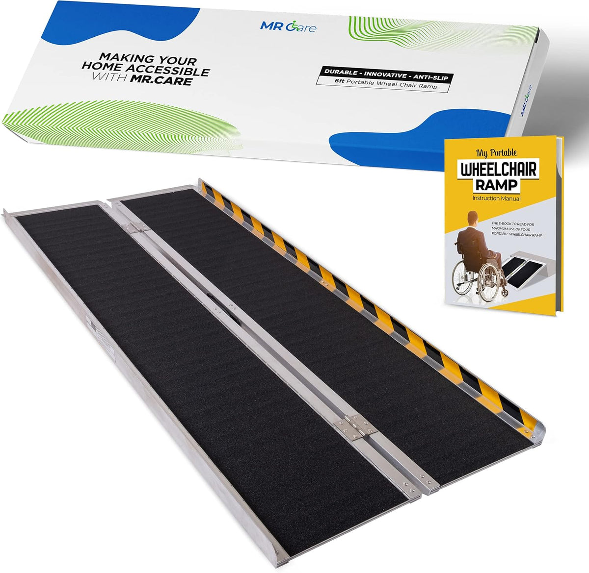 Portable Lightweight Foldable Wheelchair Ramp with Handle 4FT H259