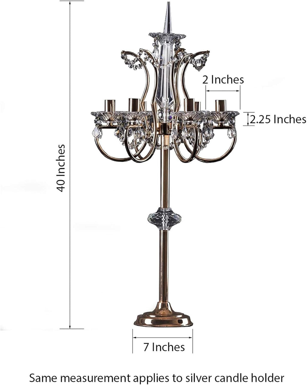 40 Tall 6 Arm Gold Metal Candelabra Candle Holder Z955
