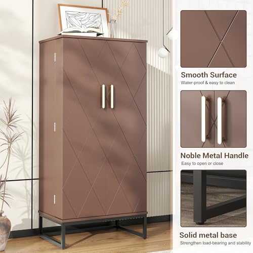 White Freestanding Kitchen Pantry Storage Cabinet with Adjustable Shelves K399