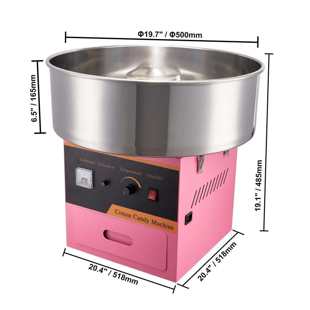 Cotton Candy Machine 21 Inch Stainless Steel Bowl Electric Candy Floss Maker U812678