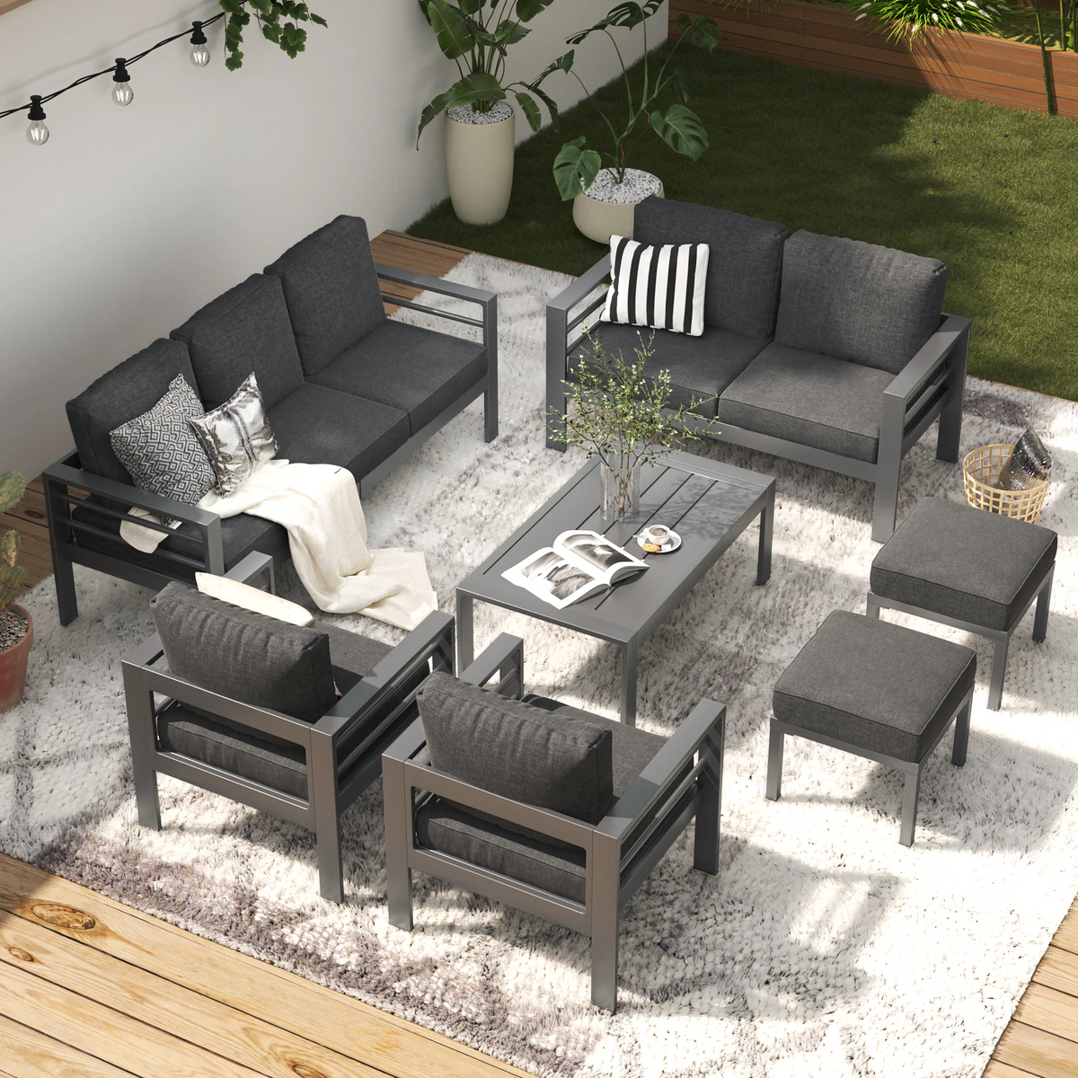 7 Pieces Aluminum Sectional Sofa M89225