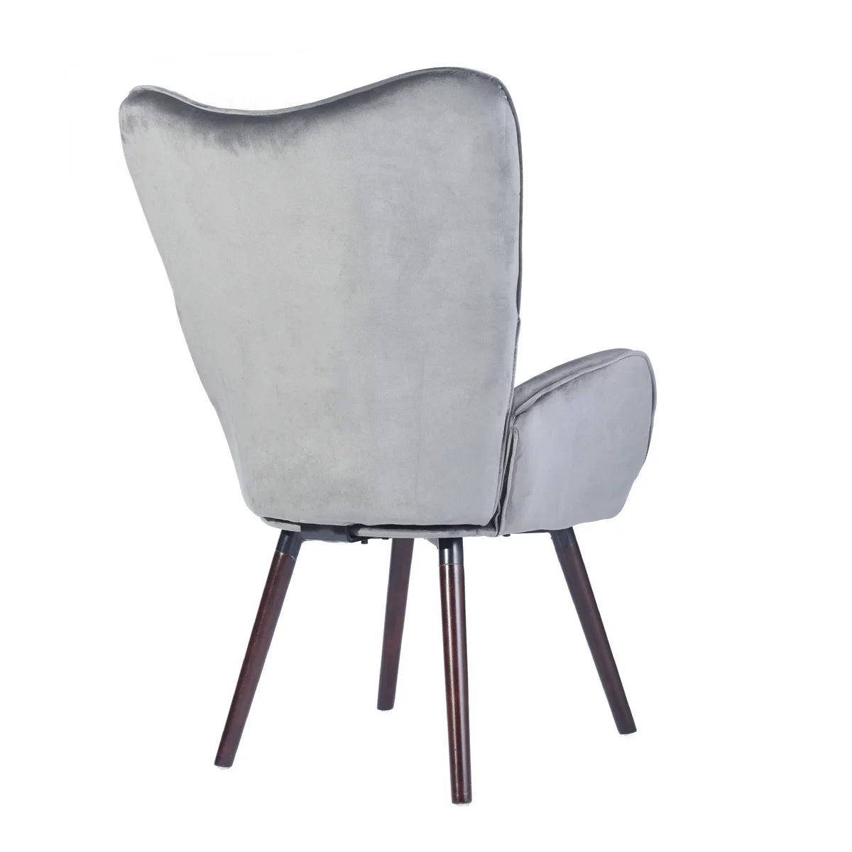 Gray Velvet Tufted Wing Back Accent Chair K7284