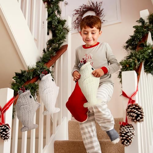 3 Pcs Large Knit Cat Christmas Stocking X15397