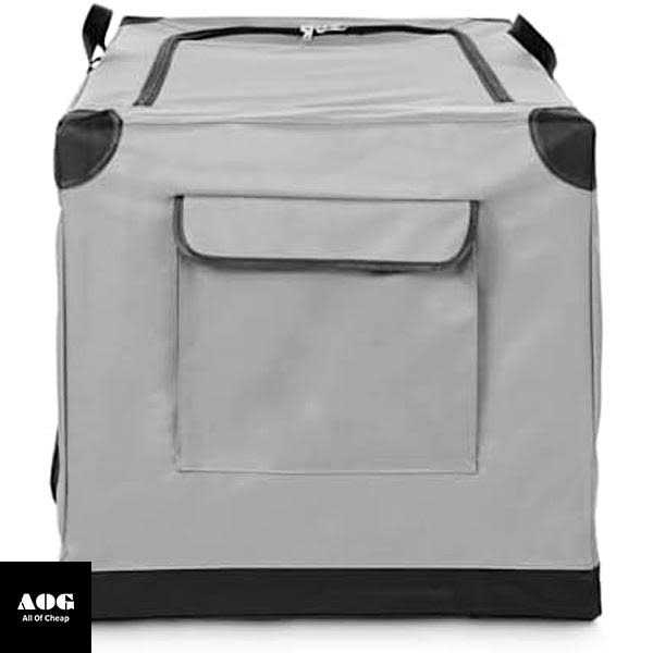 Portable Canvas Dark Grey Dog Crate N382