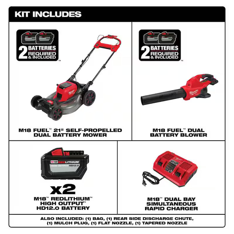 Brushless Cordless 21 in. Walk Behind Self-Propelled Mower with Battery, Charger & Blower N77275