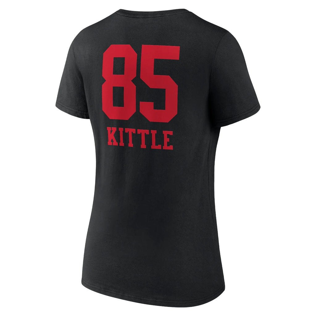 Women's Black V-Neck T-Shirt D5597