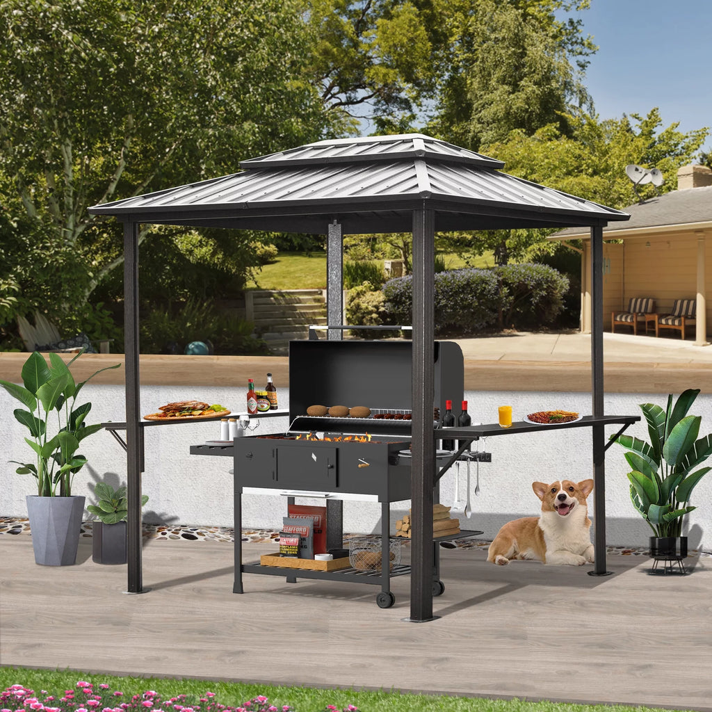 8' 6" Aluminum Grill Gazebo with Shelves T470