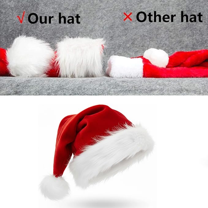 Plush Santa Hat 6 Pack E868