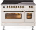 48 Induction Range with Electric Oven in Antique White V2199