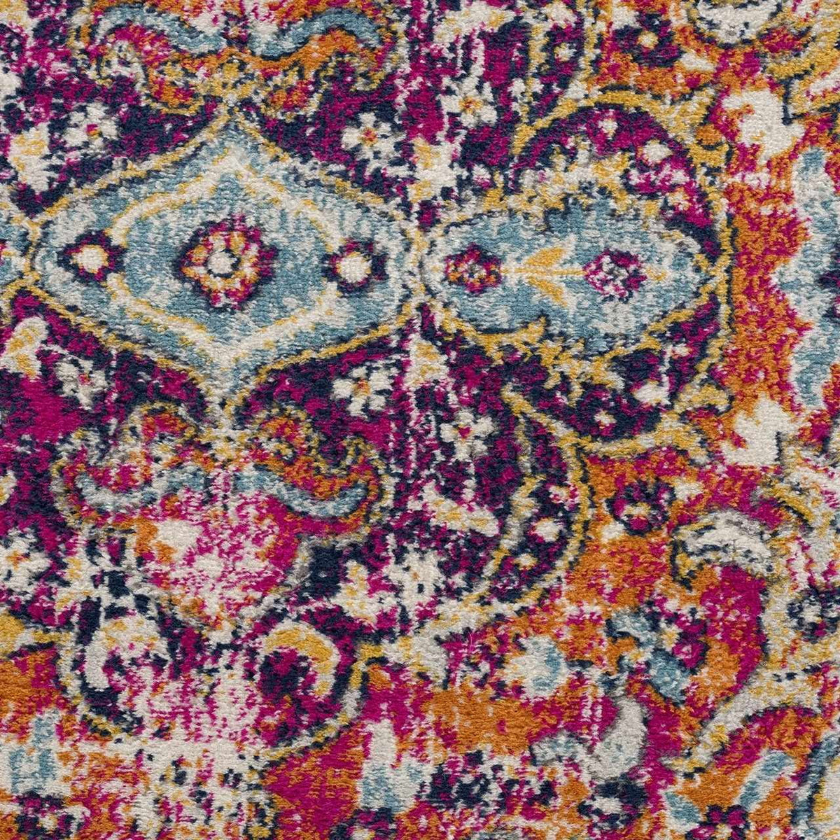 Beige Ivory Orange Purple 7'10" x 10' Area Rug D382139