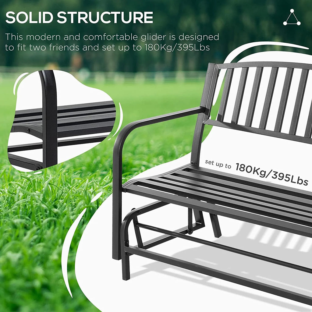 Black Patio Glider Bench E236110